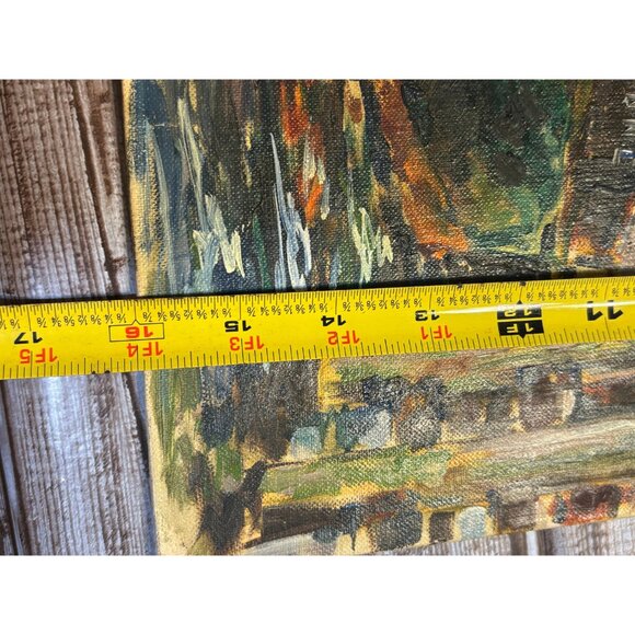 Mid Century Modern Abstract Ship Scene Oil on Board, Unframed - Picture 6 of 9